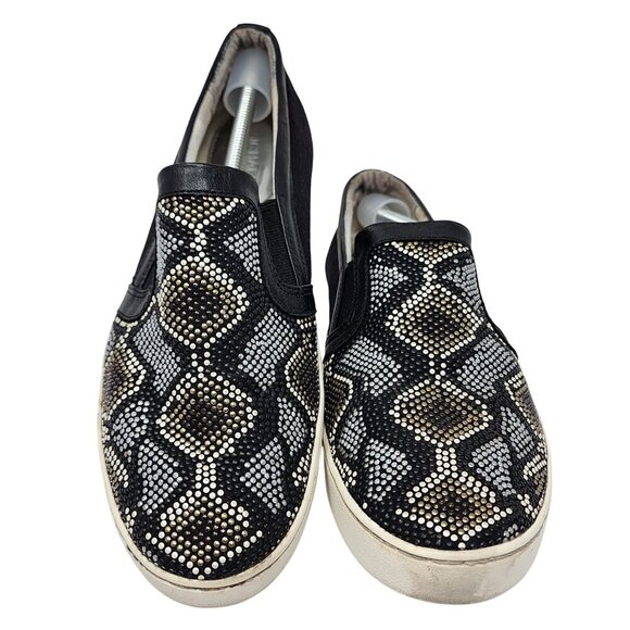Michael Kors Womens Slip-On Sneakers With Rhinestone Snake Print Size 9.5M - Picture 2 of 11